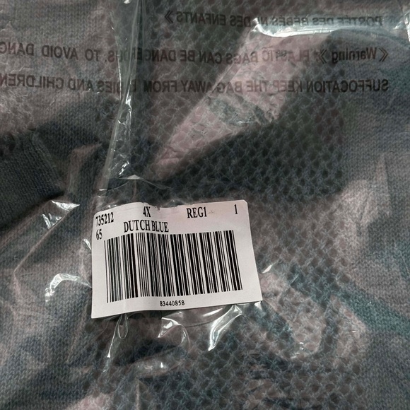 CARDIGAN, OPEN FRONT, LINEN BLEND, DUTCH BLUE, SZ 4X, OPEN LATTICE ACCENTS - Picture 6 of 9